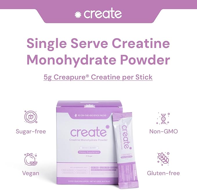 Create Single Serve Creatine Monohydrate Powder – 5g 30 Portable