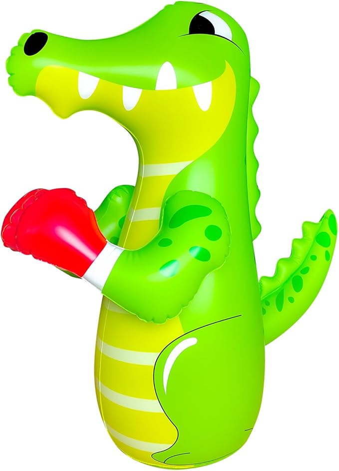 47" Punching Bag for Kids 3-8 Toddler Boxing Bag Inflatable Dinosaur Bopper Birthday Presents for Boys & Girls Sports Toys Outdoor Activities Yard Games