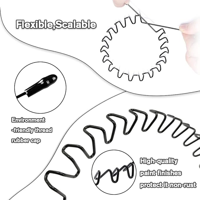 Metal Hair Bands Men's Headband Elastic Zigzag Headbands Outdoor Sports Headbands Fashion Simple Anti-Slip Hair Accessories (3 Pack)