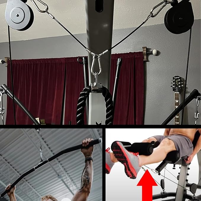 3PCS Gym Cable Extension,Gym Extension Cable-Thick 0.2",Fitness Extension Rope Attachments Compatible Replacement Gym Cables Machine Extension for Tricep Pull Down,Leg Extensions Machine