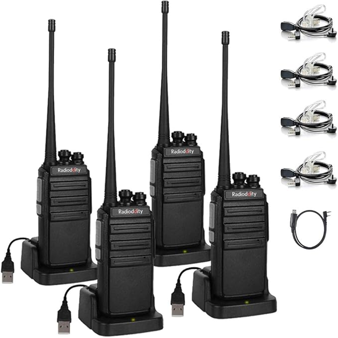 4 Pack Radioddity GA-2S Long Range Walkie Talkies