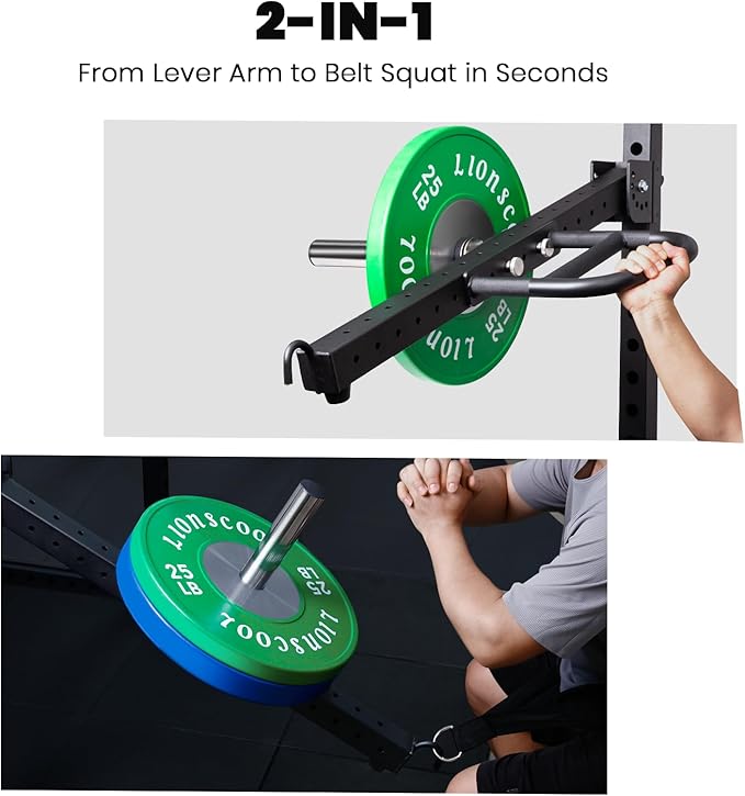 LIONSCOOL Dual Function Lever Arm Belt Squat Attachment 400lbs Capacity,