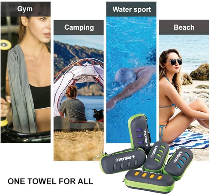4Monster Camping Towel Super Absorbent-Quick Dry Microfiber Towel