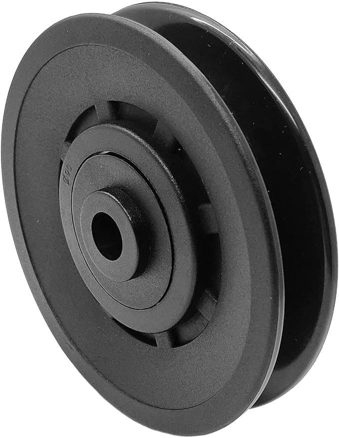 90mm Pulley Wheel Bearing Nylon - Grooved Edge Wearproof Pulleys for Cable Machine Part Home Gym Smith Machine Attachment Weight Lifting Door Garage