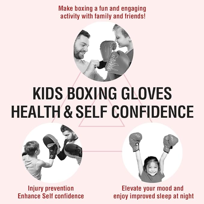 MERCIEL Boxing Gloves and Mitts Set Lightweight Kids Boxing Gloves & Adult Punching Mitts, Includes Storage Bag, One Size Fits Most
