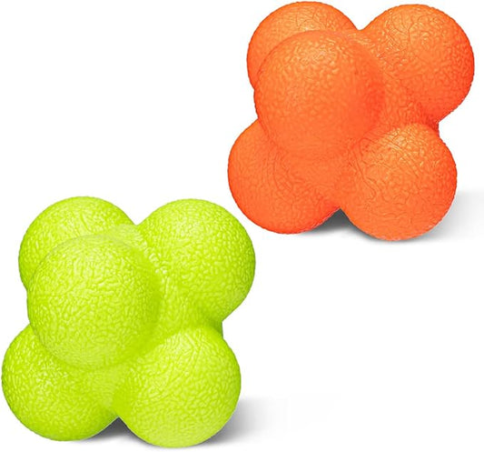 Hexagonal Reaction Ball High Density Rubber Foam Bounce (2 Pack