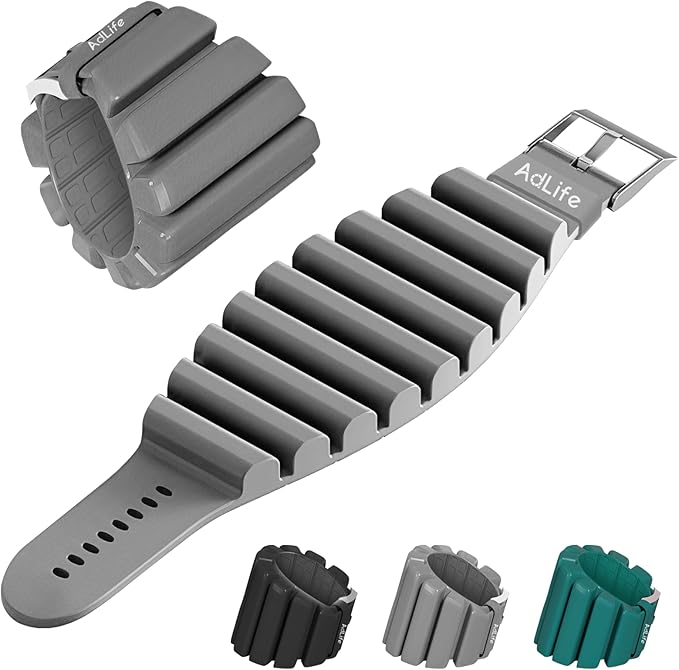 ADLIFE Adjustable Wrist Ankle Weights for Women Men Kids, 2 Lbs Wearable Arm Leg Weights Set of 2(1 Lb Each), Weighted Wristbands Exercise Weights for Walking Running Pilates Yoga Home Gym Workout