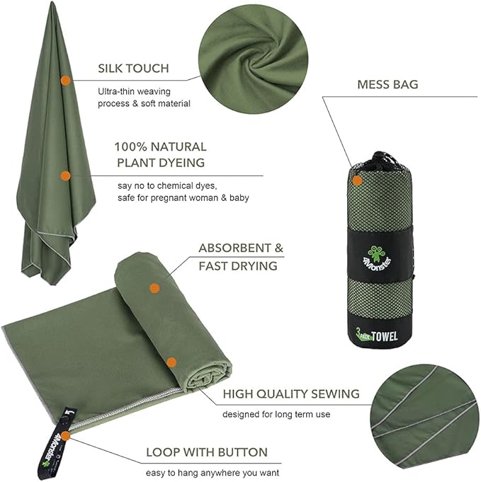 4Monster Camping Towels 3 Size at 1 Pack