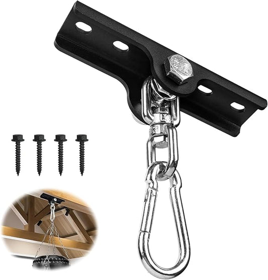 Heavy Punching Boxing Bag Hanger, Wall Ceiling Heavy Bag Mount Wood Beam Hook, Heavy Bag Hangers Brackets 360° Rotating for Boxing Muay Thai Training, Aerial Yoga Swing & Hammock