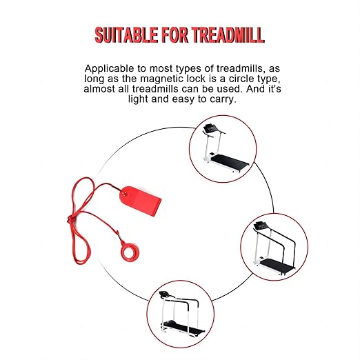 Magnetic Safety Switch Universal Treadmill Magnetic Lock Emergency Stop Treadmill Accessories Suitable for Most Treadmills
