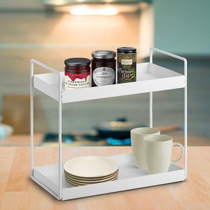 2-Tier Bathroom Countertop Organizer Vanity Tray Cosmetic &
