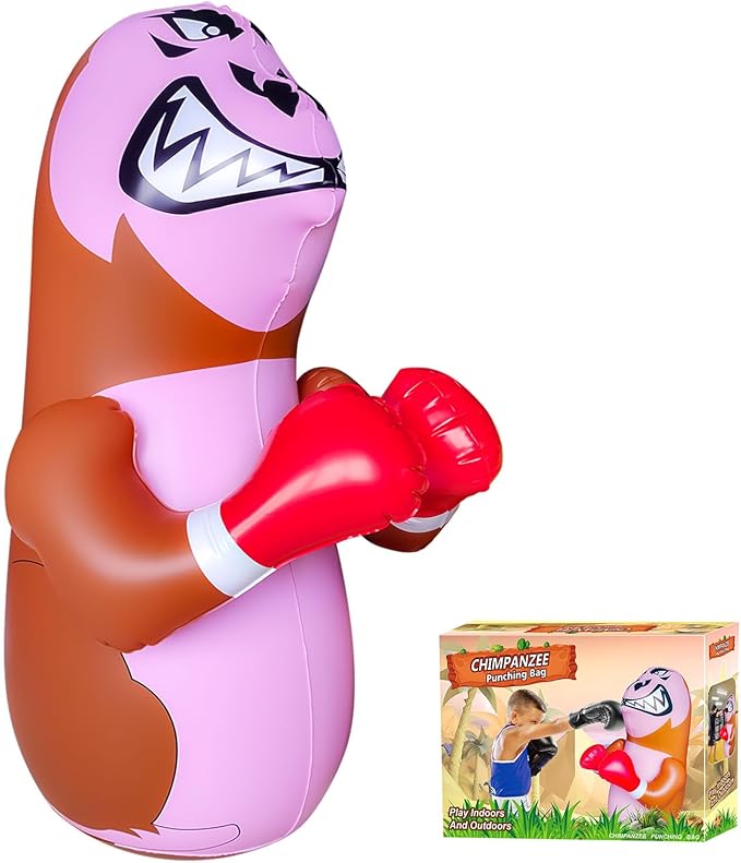 47" Punching Bag for Kids 3-8 Toddler Boxing Bag Inflatable Dinosaur Bopper Birthday Presents for Boys & Girls Sports Toys Outdoor Activities Yard Games