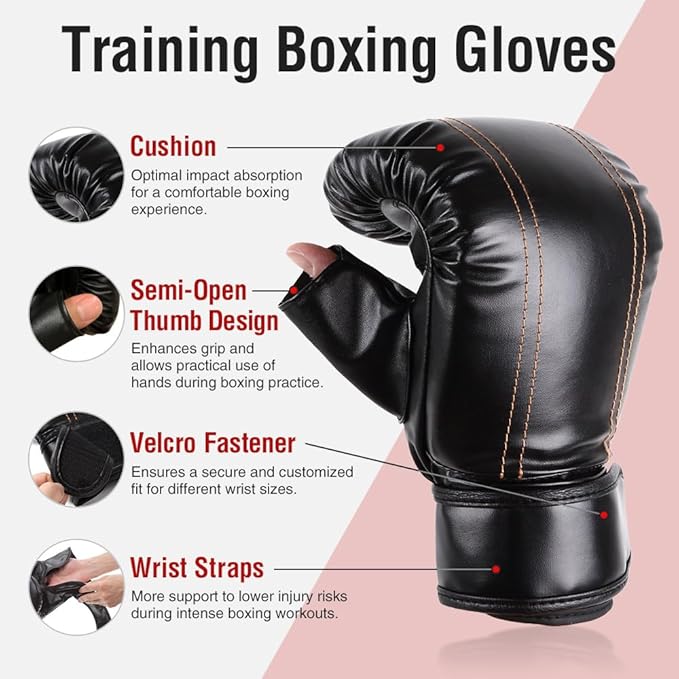 MERCIEL Pro Training Boxing Gloves and Boxing Punching Mitts for Adults – Comprehensive Boxing Set Adult Men and Women for Training, Muay Thai, MMA, Kickboxing, and Heavy Bag Work