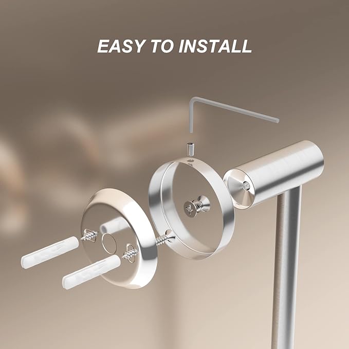 Adjustable Single Bath Towel Bar 16 to 27.6 Inch Kitchen,1" Tube