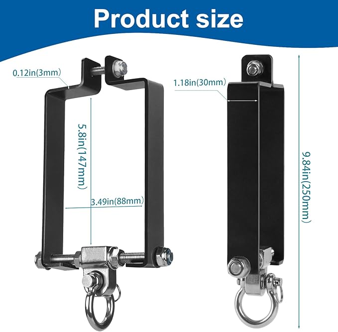 Heavy Duty Swing Hanger Swing Set Accessories for Wooden Sets Snap Hooks Hardware Swing Set Attachments Porch Playground Indoor/Outdoor 660LB Capacity (2 Pcs)