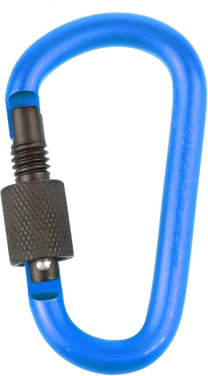 10 Pack Aluminum D Ring Key Rings Hiking Clips Locking Carabiner for Hiking Camping Fishing and Outdoor Use,Clips with Screw Gate Multicolored