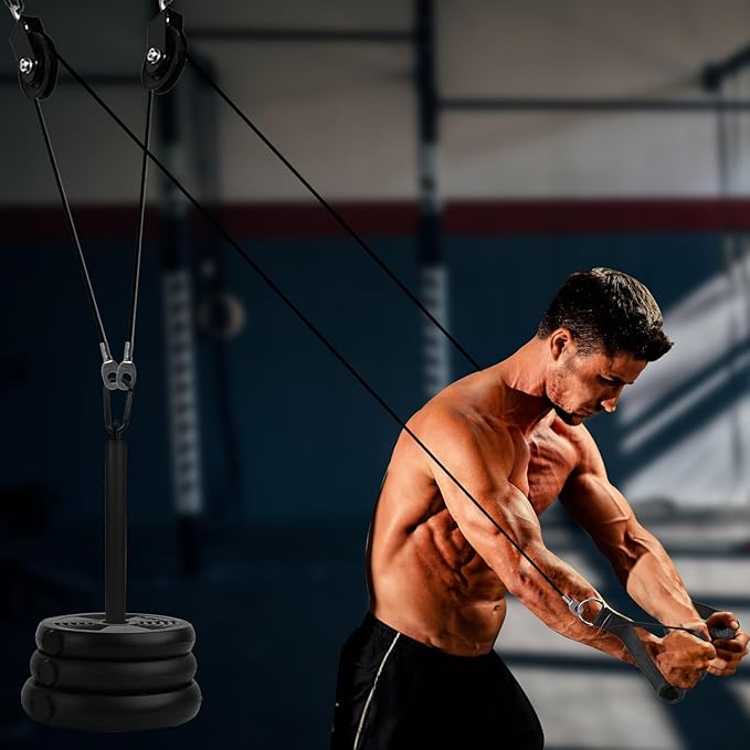 LFJ LAT Pull Down and Lift Weight Pulley System Cable Machine Pulley Attachment for Triceps Pull Down, Biceps Curl, Back, Forearm, Shoulder Home Gym Equipment