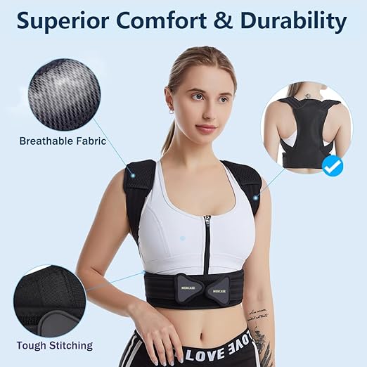 Mercase Posture Corrector for Men & Women, Adjustable Back Brace for Upper Back & Shoulder Support, Pain Relief & Better Posture, Large(32-39 inches)