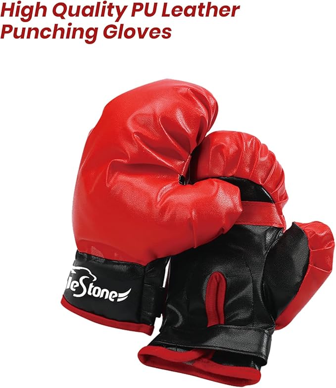 47" Kids Punching Bag with Boxing Gloves, Inflatable Boxing Bag for Boys and Girls