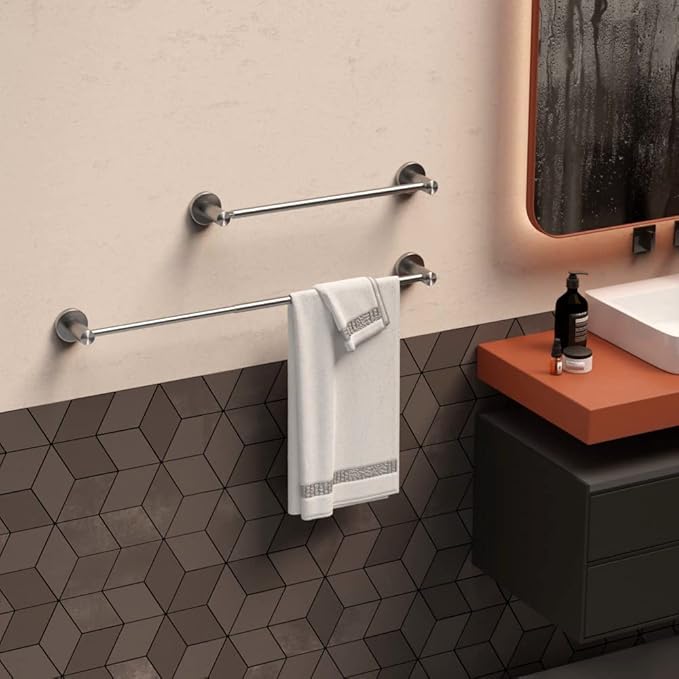 Adjustable Single Bath Towel Bar 16 to 27.6 Inch Kitchen,1" Tube