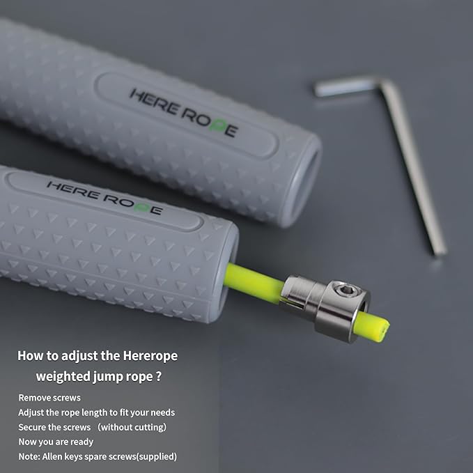 Hererope Adjustable Jump ropes for Fitness,1/4lb Weighted Jump Rope for Men & Women, Skipping Rope with Comfortable & Ergonomic Grip, Built for Cardio, Gym & Home Workouts, Boxing, Crossfit Exercise