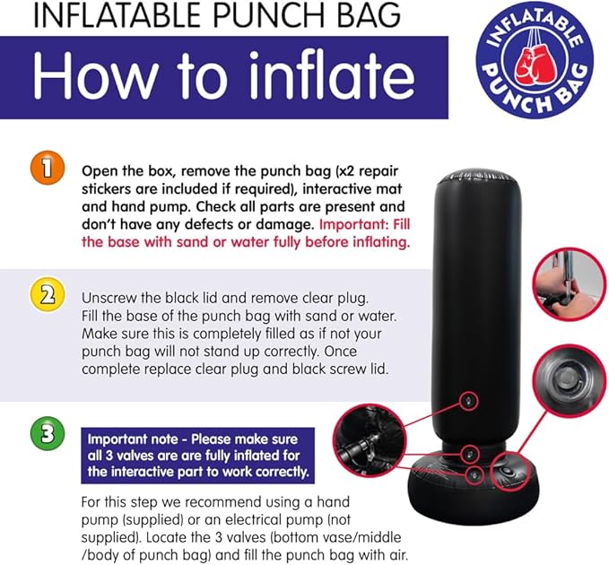 Kids Inflatable Punch Bag - Rainbow Colours Sticker Punching Bag and Kids Toys, a Free Standing Inflatable Punch Bag for Great Gifts and Presents for Active Children
