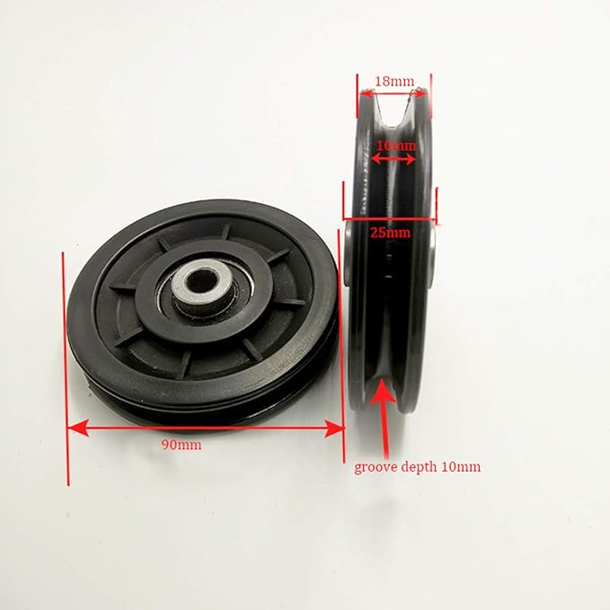 LFJ 90mm/3.5" Nylon Bearing Pulley Wheel Replace for Gym Equipment Part Cable Merchine