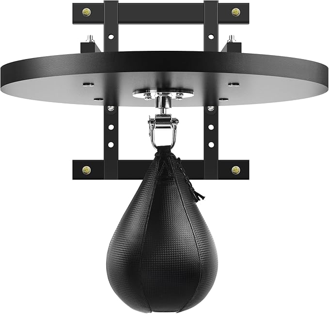 Adjustable Speed Bag Platform Kit with Speed Punching Bag & Professional Speed Bag Swivel for Boxing Training, Exercise, Fitness