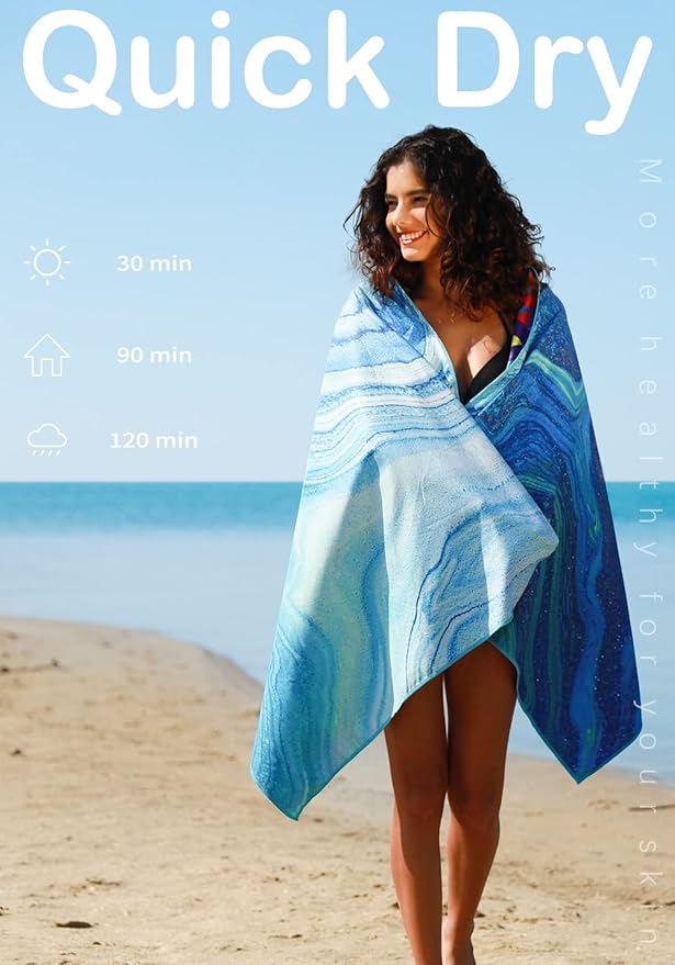 Microfiber Lightweight Beach Towel Sand Free Quick Dry