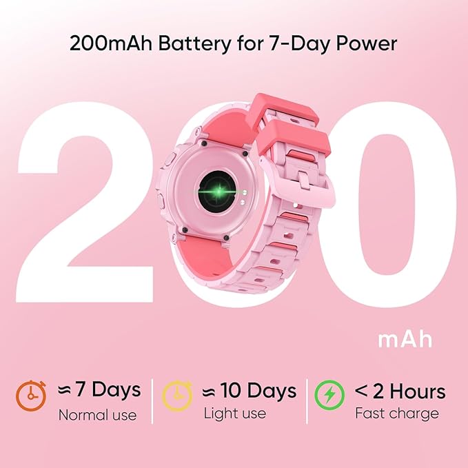 Kids Smart Watch, Waterproof Kids Fitness Tracker Watch with 26 Sports Modes, Pedometer, Heart Rate Monitor, Alarm Clock, Sleep Tracking for Girls Boys Ages 6+