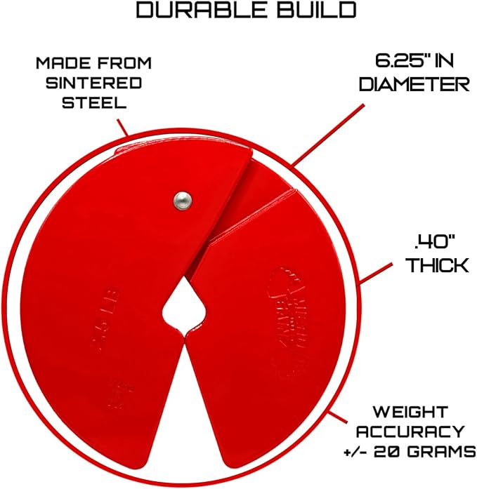 Micro Gainz Dumbbell Fractional 2.5 lb Weight Plate, Ideal for Micro Loading, (Choose Color) 4 Piece Fractional Weight Plates, Designed for Dumbbell Training, Made In USA