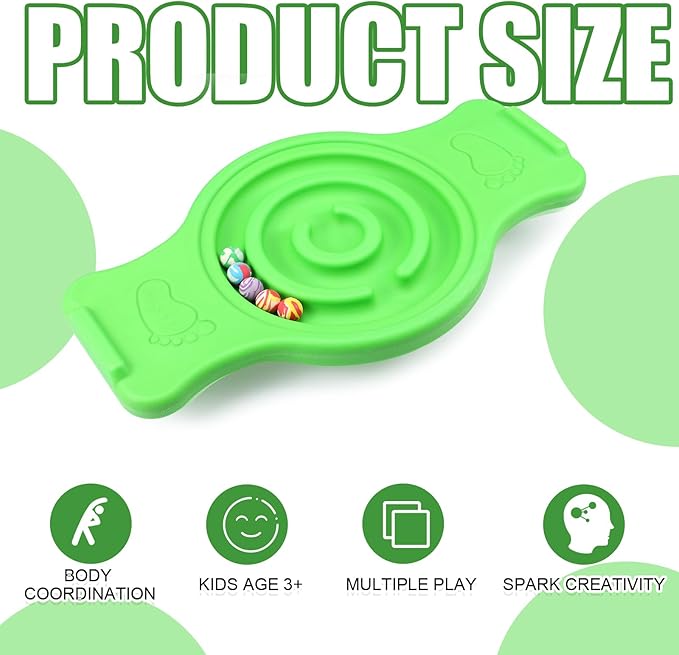 Maze Balance Board for Kids Plastic Wobble Rocker Balance Board with Mini Balls Load 220lb Balance Game with Handles for Toddler Balancing Exercise Equipment Game, 24.5 x 11.8 Inch