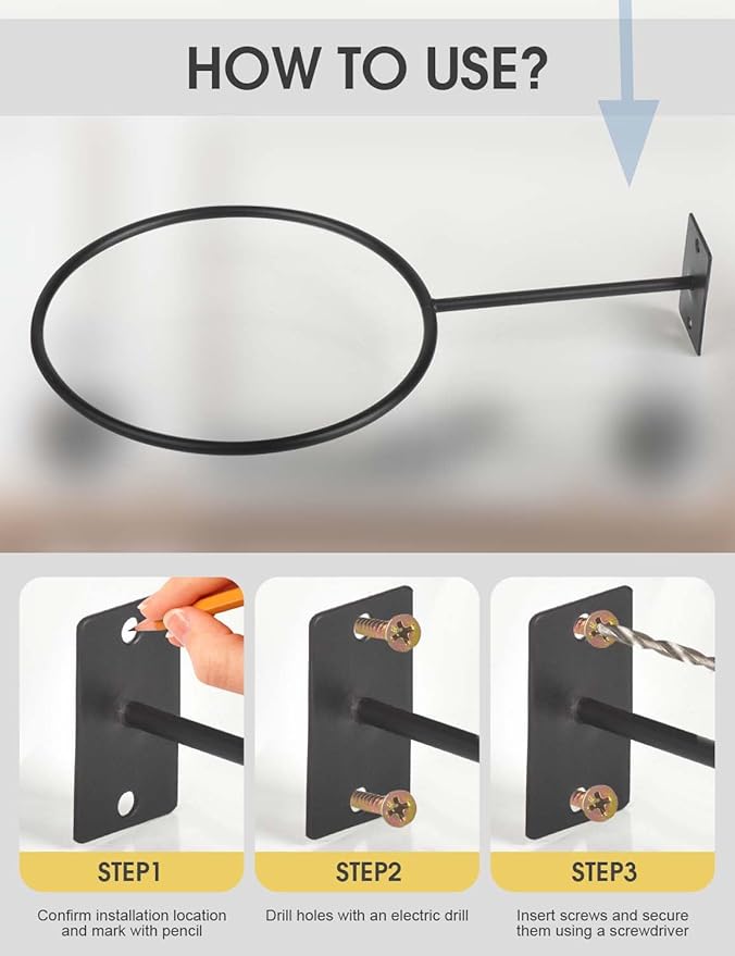 4Pcs Football and Basketball Holder Wall Mount Metal