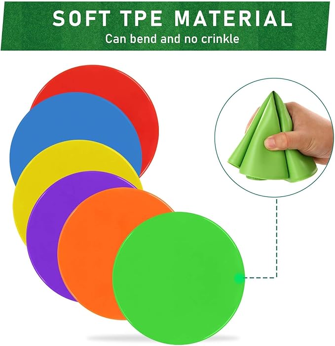 60 Pcs Poly Spot Markers Non-Slip Rubber Floor