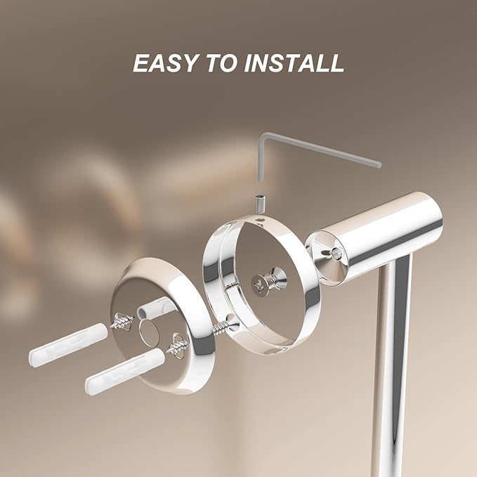 Adjustable Single Bath Towel Bar 16 to 27.6 Inch Kitchen,1" Tube