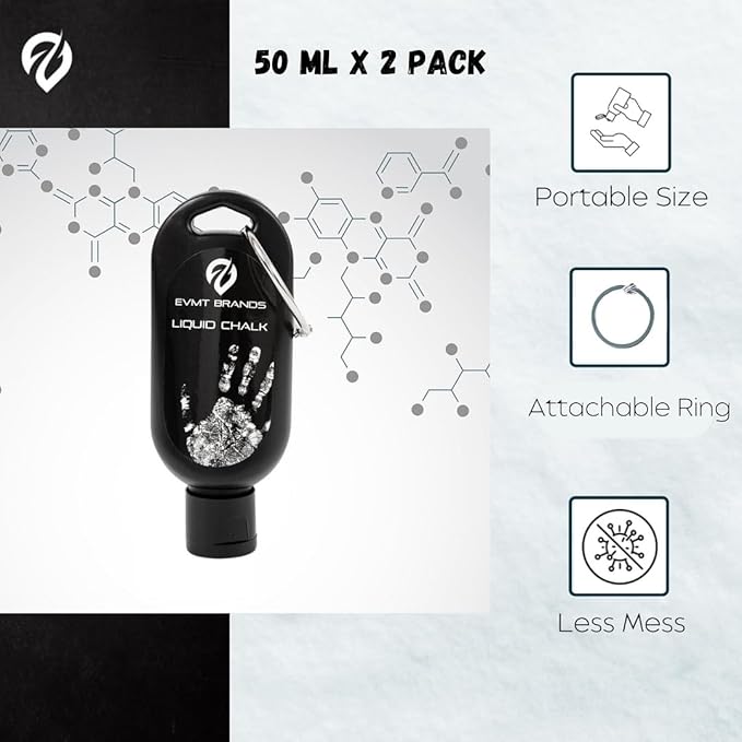Liquid Chalk, Mess Free Gym Chalk for Weightlifting, Gymnastics, Rock Climbing, Dancing. Sweat Resistant and Long Lasting for Stronger Grip.