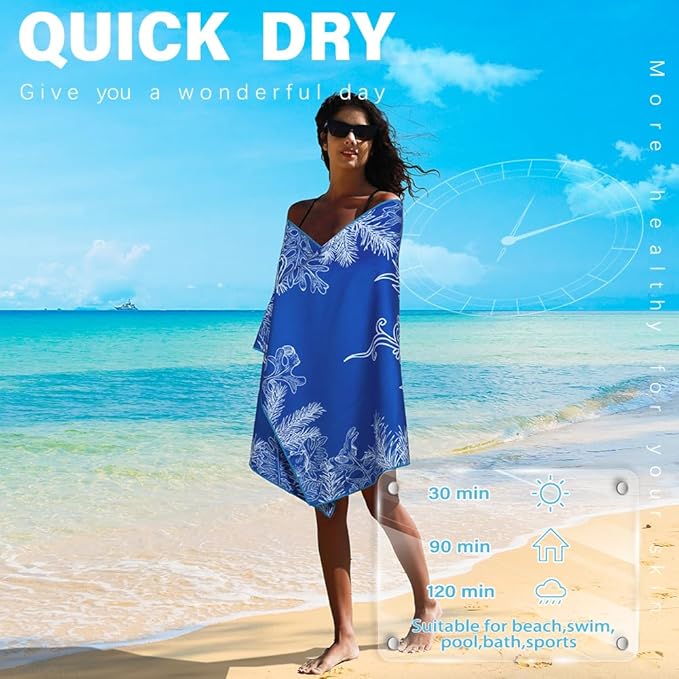 Microfiber Lightweight Beach Towel Sand Free Quick Dry