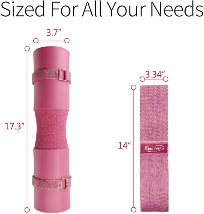7 Pack Barbell Squat Pad for Standard Set, Barbell Pad for Hip Thrusts, 2 Gym Ankle Straps, Hip Exercise Band, 2 Squat Pad Safety Straps and Carry Bag …