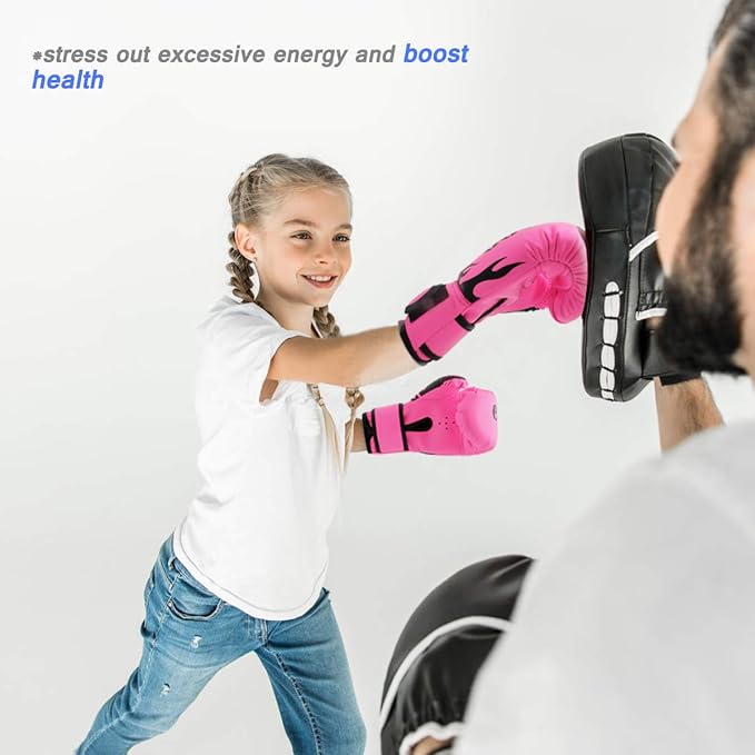 Kids Boxing Gloves 4oz 6oz 8oz Punching Gloves for Kids Youth Traning Gloves for Punching Bag Kickboxing Sparring Muay Thai MMA Fight Gloves