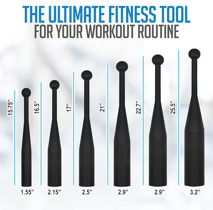 Logest Steel Mace Exercise Club - Heavy Duty 5 10 10 15 15 20 20 25 25 30 30 Pounds