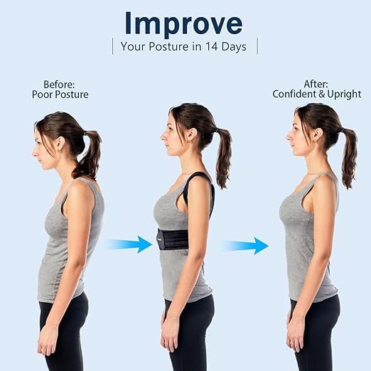 Mercase Posture Corrector for Men & Women, Adjustable Back Brace for Upper Back & Shoulder Support, Pain Relief & Better Posture, Medium (23-32 inches)