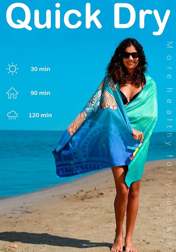 4 Pack Microfiber Lightweight Beach Towel Sand Free