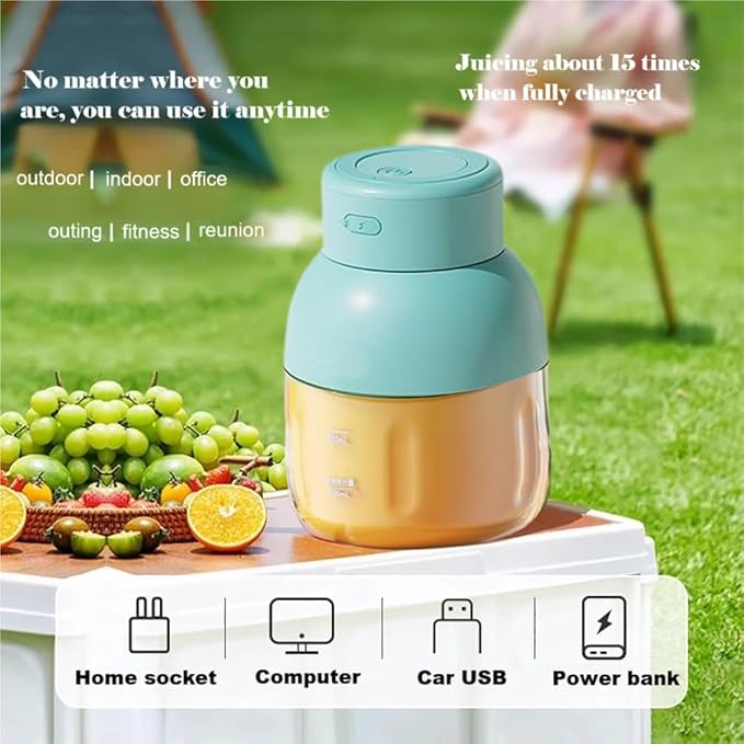 41oz,Portable Blender for Shakes and Smoothies, Leak-proof Water Bottle with Removable Straw, Handle, Lid and Shoulder Strap, BPA-free, Type-C Rechargeable, Cordless Portable Juicer,Blue