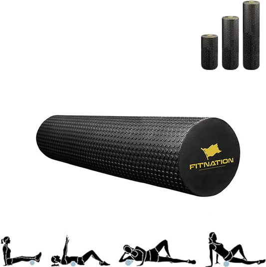 High-Density Foam Roller – Deep Tissue Muscle Massage 24" Textured (60 x 15 cm)