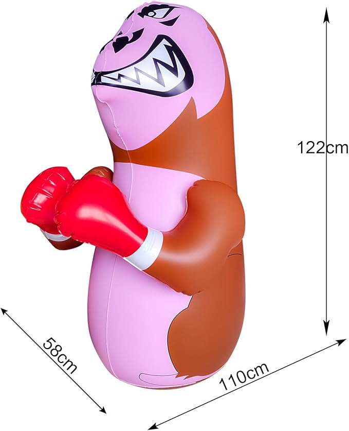 47" Punching Bag for Kids 3-8 Toddler Boxing Bag Inflatable Dinosaur Bopper Birthday Presents for Boys & Girls Sports Toys Outdoor Activities Yard Games