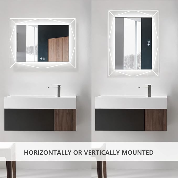 28 x 36 in Horizontal LED Bathroom Mirror (DK-C-N031-W1)