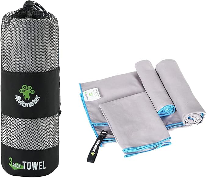 4Monster Camping Towels 3 Size at 1 Pack