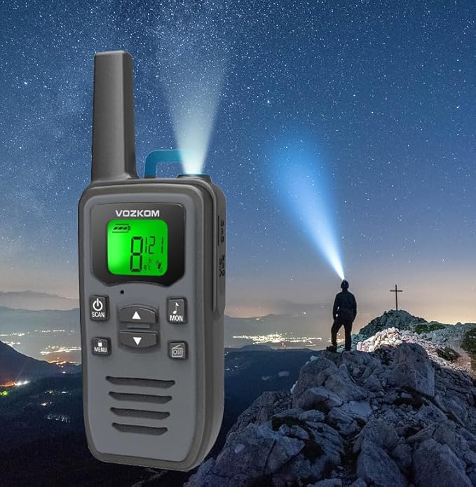 Long Range Gray Walkie talkies 2 Way 50 Channel 142 Privacy