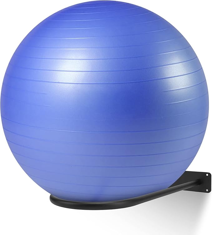 Medicine Ball RackWall Mounted Large Stability Ball Storage Organizer(1 Black)