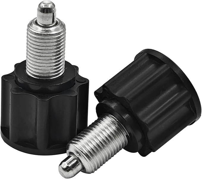 2 PCS M16 Pop Pull Pin Knob Pull Pin Spring Knob for Fitness Equipment, Bicycle Equipment Exercise Bike Replacement Parts, Black